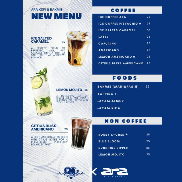 MENU ARA KOPI & BAKMIE