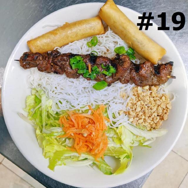 19.  Grilled Beef and Spring Rolls