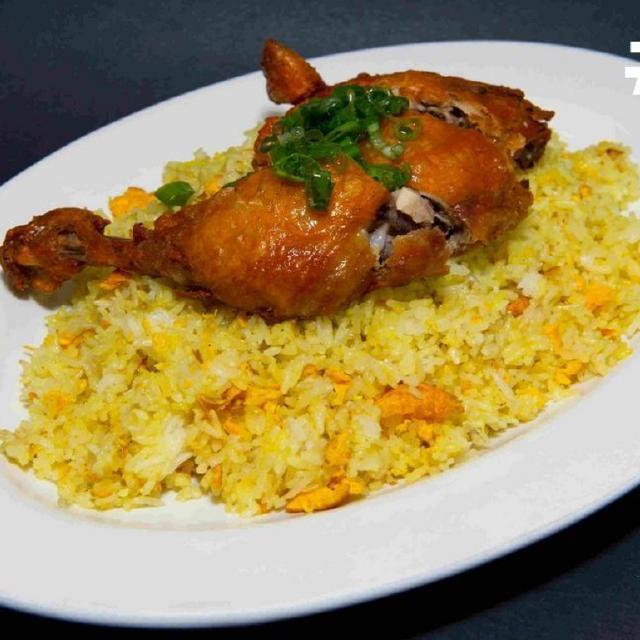 67.  Deep Fried Chicken on Fried Rice