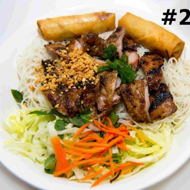 27.  Grilled Chicken and Spring Rolls