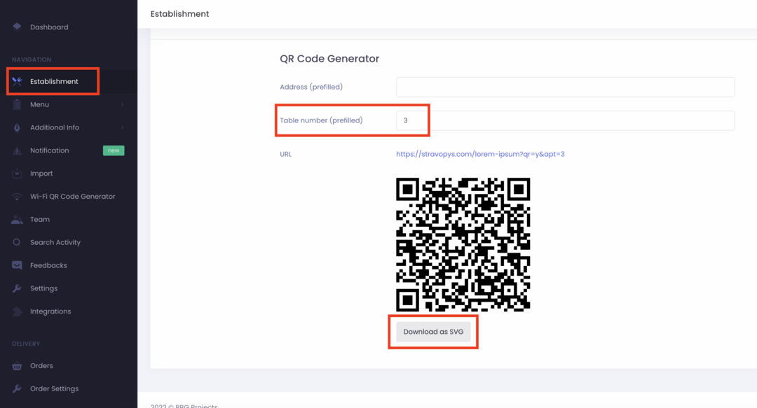 Configuració i creació d'adhesius de codi qr per al menú digital