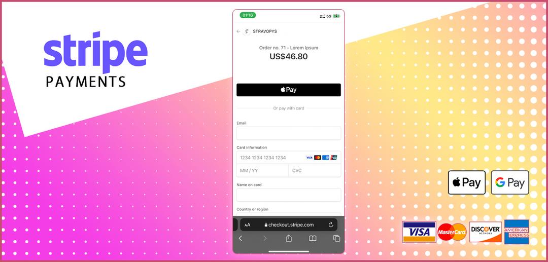 Plataforma de procesamiento de pagos Stripe para menú digital