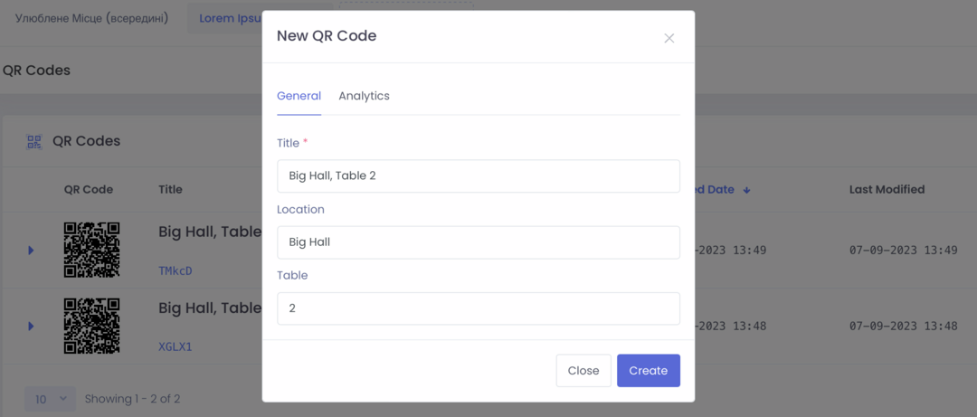 Przykład tworzenia kodu QR dla cyfrowego menu