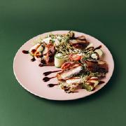  Salad with smoked eel and nut sauce
