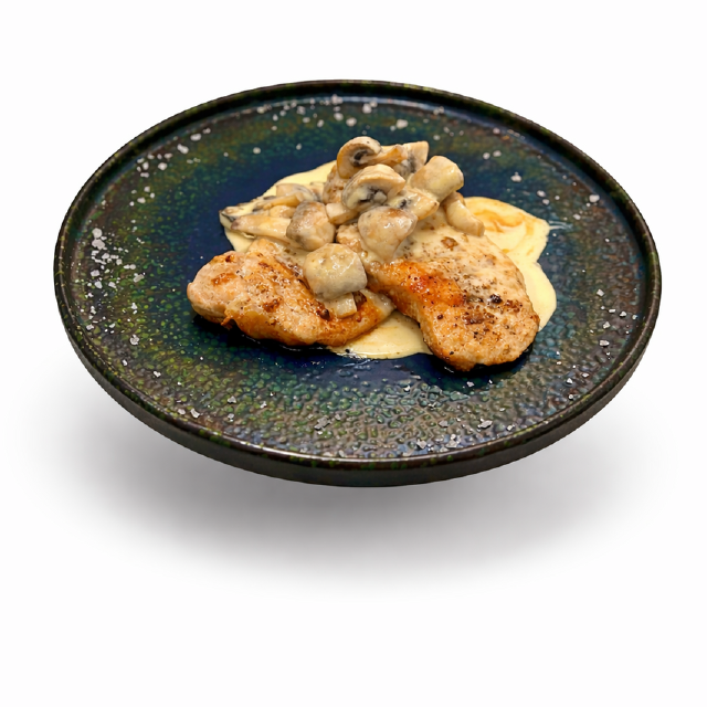 Свинина в гірчичному соусі з печерицями