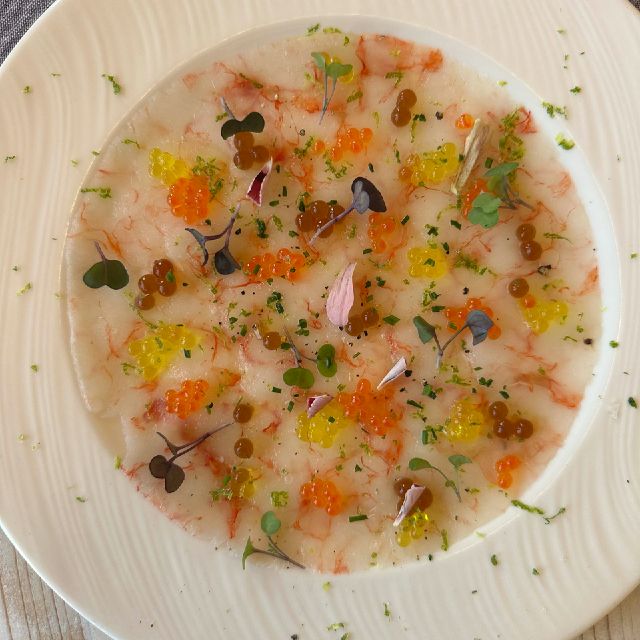 Carpaccio de gamba roja