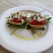 Toast with tomato and feta cheese