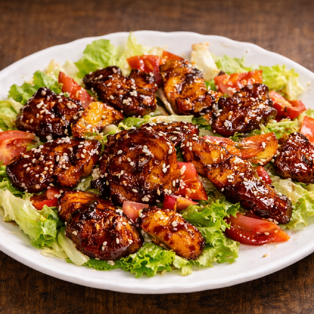 Салат з курячою печінкою та апельсином