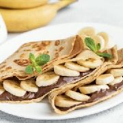 Pancakes with banana and Nutella