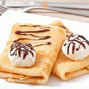 Pancakes with ice cream