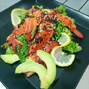 Salmon salad and avocado
