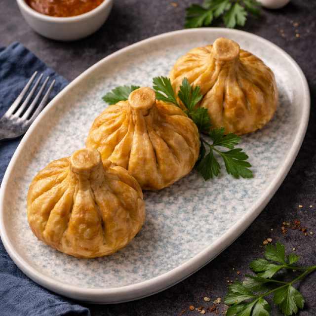 Хінкалі смажені з вершковим сулугуні