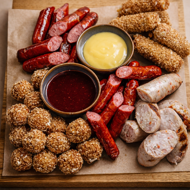 Дошка ковбаски та сири (гриль)