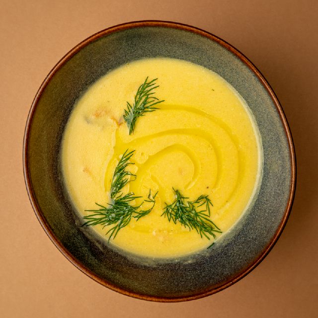 Овочевий крем-суп з морепродуктами