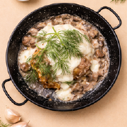 Терчаники у вершково-грибному соусі