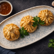 Хінкалі смажені з міксу свинини та телятини