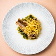 Мерлуза з соусом чімічурі та картоплею пай